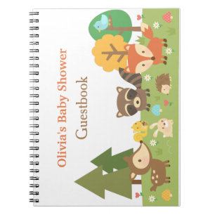 Waldtier-Themen-Baby-Shower-Gästebuch Notizblock
