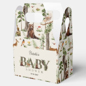 Waldtier-Wald-Wild-Pattern Babyparty Geschenkschachtel (Geöffnet)