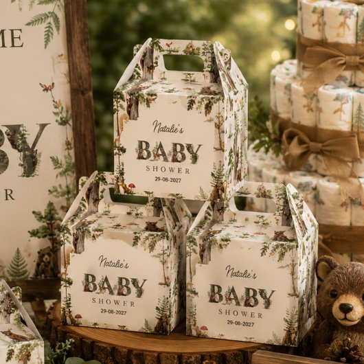 Waldtier-Wald-Wild-Pattern Babyparty Geschenkschachtel