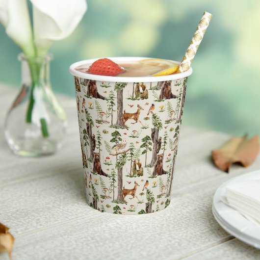Waldtier-Wald-Wild-Pattern-Babyparty Pappbecher