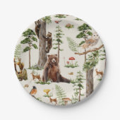 Waldtier-Wald-Wild-Pattern-Babyparty  Pappteller (Vorderseite)