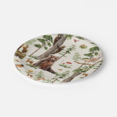 Waldtier-Wald-Wild-Pattern-Babyparty  Pappteller (Schrägansicht)