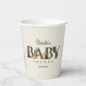 Waldtier Wald Wilde Muster Baby Shower Pappbecher (Rückseite)