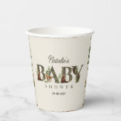 Waldtier Wald Wilde Muster Baby Shower  Pappbecher (Vorderseite)