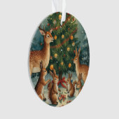 Waldtier-Weihnachtsszene Ornament (Vorderseite)