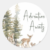 Waldtierabenteuer erwartet Gefallen Runder Aufkleber (Vorderseite)