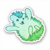 Waldtierart Grün Adorable Happy Igel Aufkleber (Vorderseite)