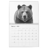 Waldtierart Moderner Bär Deer Wolf Fox Kalender (Feb 2027)