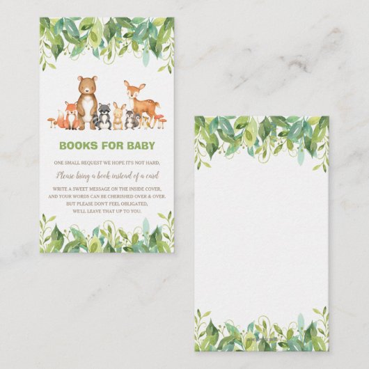 Waldtierbücher für Kleinkinder Begleitkarte (Vorne/Hinten)