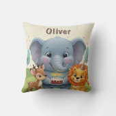 Waldtierchen personalisierter Geburtstag Kissen (Rückseite)