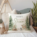 Waldtierdusche Kissen<br><div class="desc">Wir stellen Ihnen unsere Waldwaldtiere vor. Babyduschköpfe - perfekt für eine niedliche und skurrile Feier! Mit einem modernen Wasserfarbenwald-Thema mit bezaubernden Geschöpfen wie Fuchs, Braunbär, Hase und Hirsch ist es ideal für eine geschlechtsneutrale Dusche. Dieses böhmische Design Set eine süße und schlichte Szene mit seiner natürlichen Landschaft von grünen Bäumen...</div>