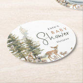 Waldtierdusche Runder Pappuntersetzer (Angewinkelt)