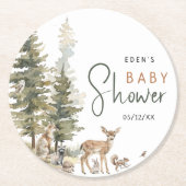 Waldtierdusche Runder Pappuntersetzer (Vorderseite)