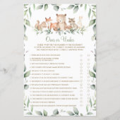 Waldtierdusche über oder unter dem Spiel (Vorderseite)