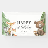 Waldtiere 1. Geburtstag Banner (Horizontal)