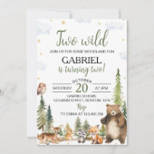 Waldtiere 2. Geburtstag Einladung (Vorderseite)