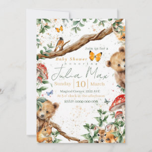 Waldtiere-Abenteuer 2 Rückseiten-Auswahl Einladung