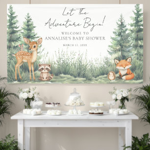 Waldtiere-Abenteuer-Baby-Party Banner