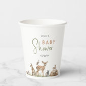 Waldtiere Abenteuer Kinderdusche Pappbecher (Vorderseite)