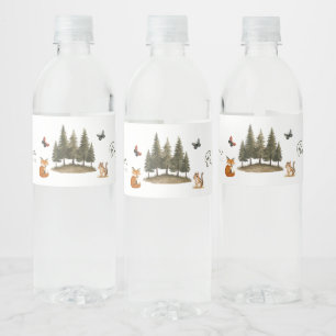 Waldtiere Aquarell Baby Shower Wasserflaschenetikett