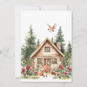 Waldtiere Aquarell Blumenbaum Einladung (Rückseite)