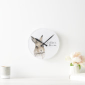 Waldtiere Aquarellfarben Kinderzimmer "Sonnenname" Runde Wanduhr (Zuhause)