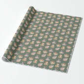 Waldtiere auf Camouflage Green Geschenkpapier (Ungerollt)