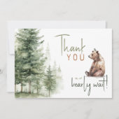 Waldtiere, auf die wir frühzeitig warten können |  dankeskarte (Vorderseite)