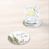 Waldtiere, auf die wir frühzeitig warten können runder pappuntersetzer (Vor Ort)