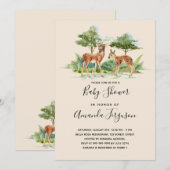 Waldtiere aus Babydusche Einladung (Vorne/Hinten)