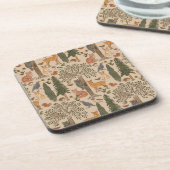 Waldtiere aus Cabincore Getränkeuntersetzer (Linke Seite)