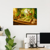 Waldtiere aus dem offenen Buch Poster (Heimbüro)