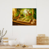 Waldtiere aus dem offenen Buch Poster (Küche)