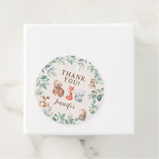 Waldtiere aus Wäldern Baby Dusche danke Anhänger (Beispiel)