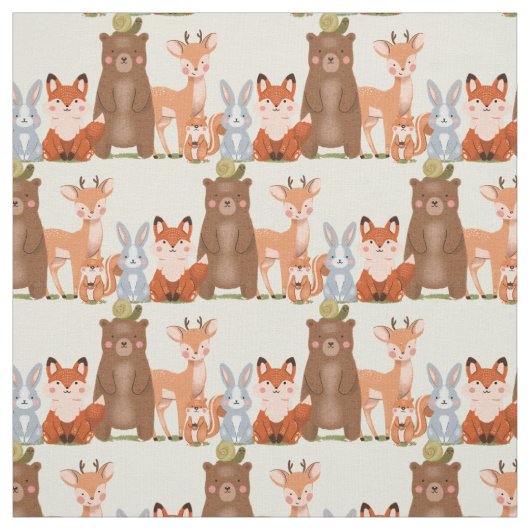 Waldtiere aus Wäldern und Wildtieren Stoff (Muster)