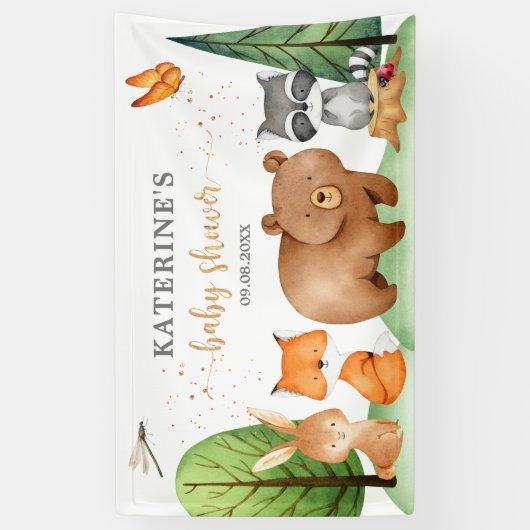 Waldtiere Baby-Duschbanner Banner (Vertikal)