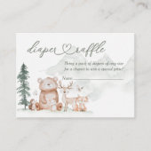 Waldtiere Baby Duschdusche Windelwindeln Begleitkarte (Vorderseite)