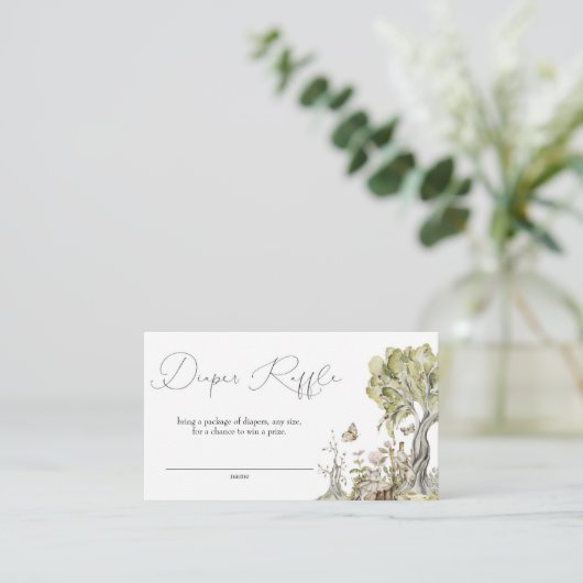 Waldtiere Baby Duschdusche Windelwindeln Begleitkarte (Stehend Vorderseite)