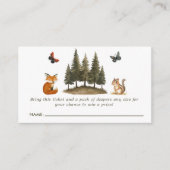 Waldtiere Baby Duschdusche Windelwindeln Begleitkarte (Vorderseite)