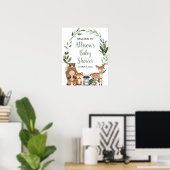 Waldtiere Baby Dusche Begrüßungszeichen Poster (Heimbüro)