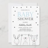 Waldtiere Baby-Dusche einladen Forest Boy Fox Einladung (Vorderseite)