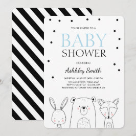 Waldtiere Baby-Dusche einladen Forest Boy Fox Einladung