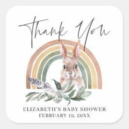 Waldtiere | Baby Dusche Gefallen Quadratischer Aufkleber