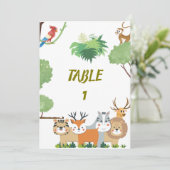 Waldtiere Baby Dusche Tischnummern (Stehend Vorderseite)