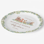 Waldtiere Baby-Duschpapier-Teller Pappteller (Schrägansicht)