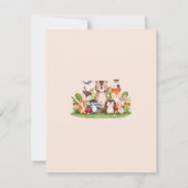 Waldtiere Baby Duschwald Grüne Dankeskarte (Rückseite)