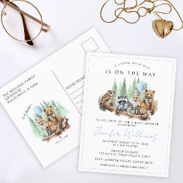 Waldtiere Baby Junge Dusche Postkarte