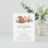 Waldtiere Baby Junge Dusche Postkarte (Stehend Vorderseite)