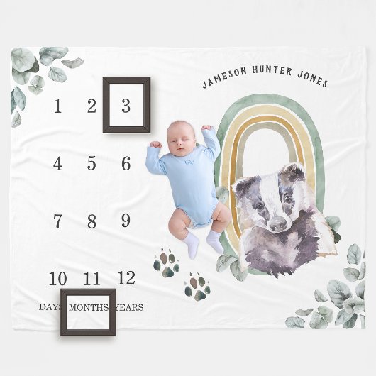 Waldtiere | Baby Milestone Blanket Fleecedecke