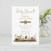 Waldtiere-Baby-Party Einladung (Stehend Vorderseite)